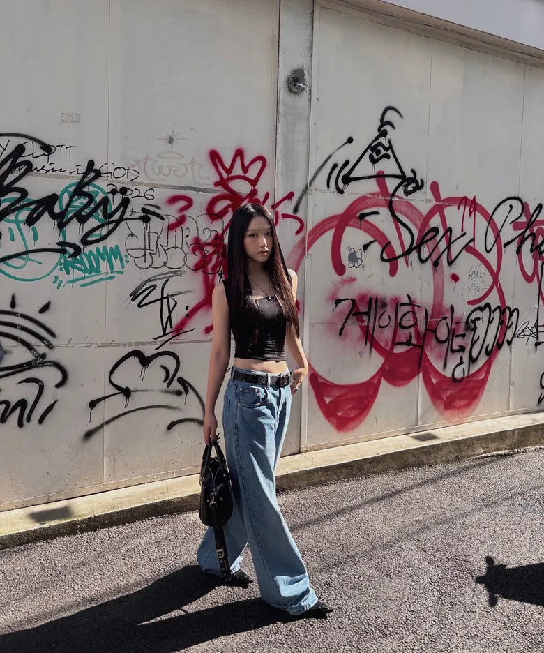 [ Jennie 同款 Pre-order ] Women Era Wide Fit Denim Pants