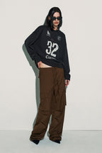 [ 已停產 ] CURRENT 32 football sweatshirt (charcoal)