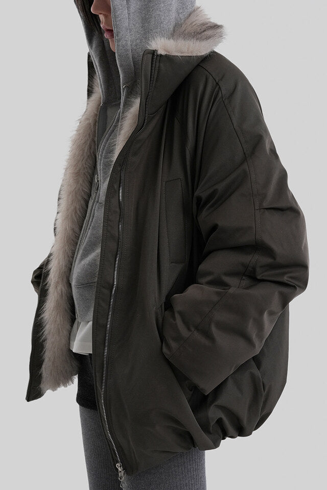 [ Pre-order ] Autumn Kent Sheepskin Hooded Zip-up