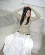 [ KR0458 清貨 ]  薄針織修腰長袖上衣兩色入 Bali Knit Ops