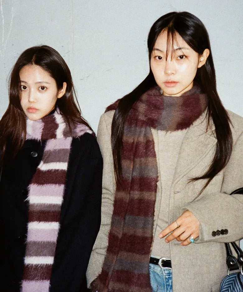 [ Pre-order ] Striped Hairy Bold Muffler