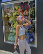 [ Pre-order ] Threetimes Jewel tank top cropped length