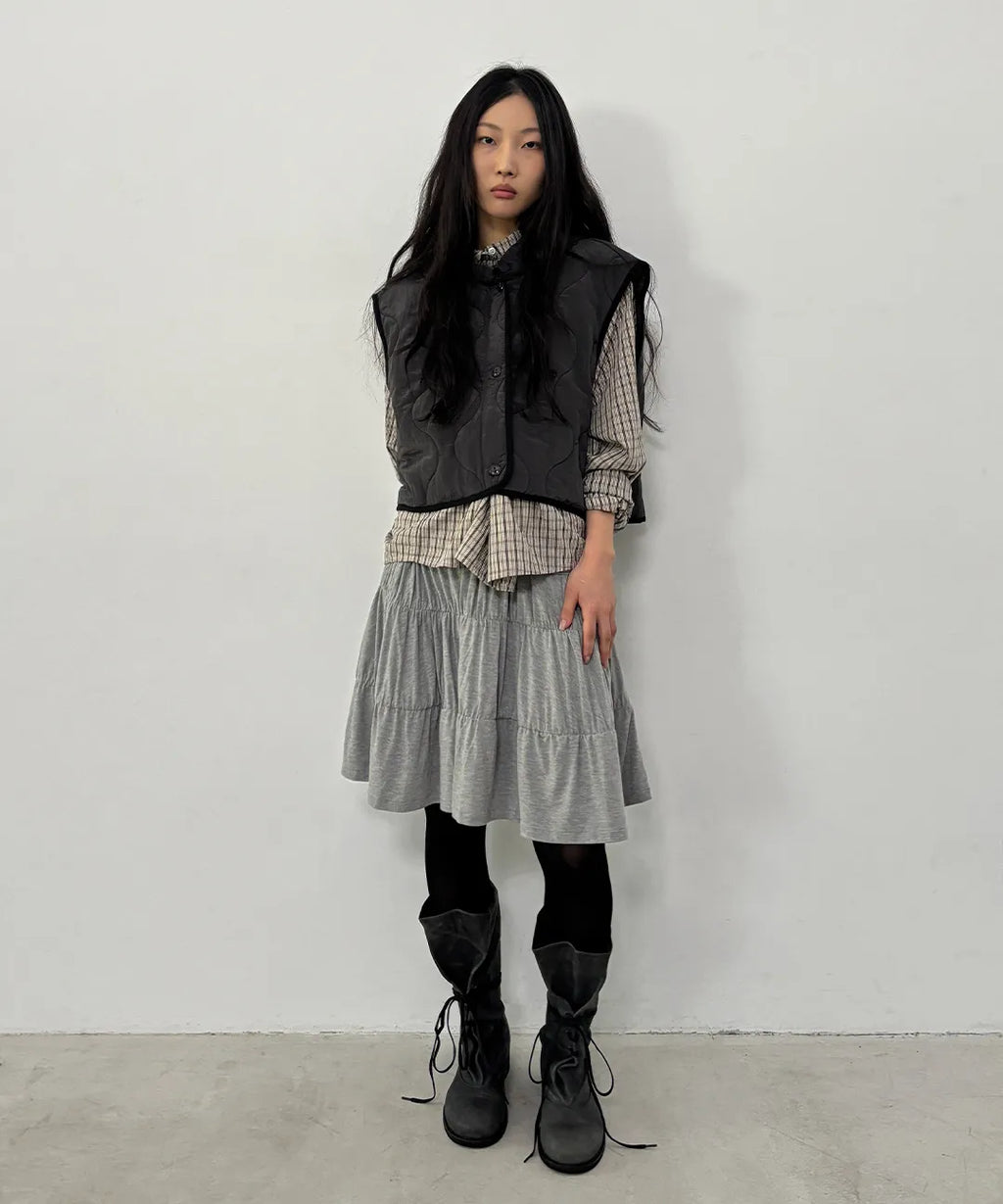 [ 店主推薦 Pre-order ] PWC Jersey Shirrimg Tiered Midi Skirt