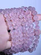 [ 現貨 ] 🇲🇬馬達加斯加碎碎冰粉晶AA+等級 Natural Madagascar Rose Quartz Bracelet