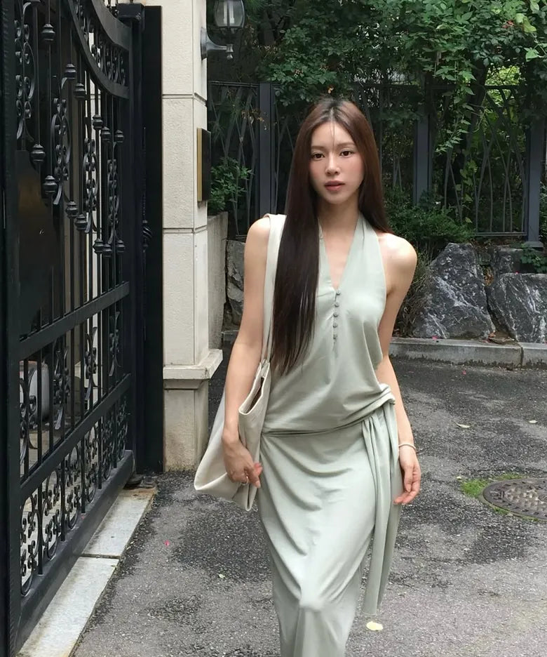 [ 店主極推 Pre-order ] PWC Button-up Jersey Halter Neck Top