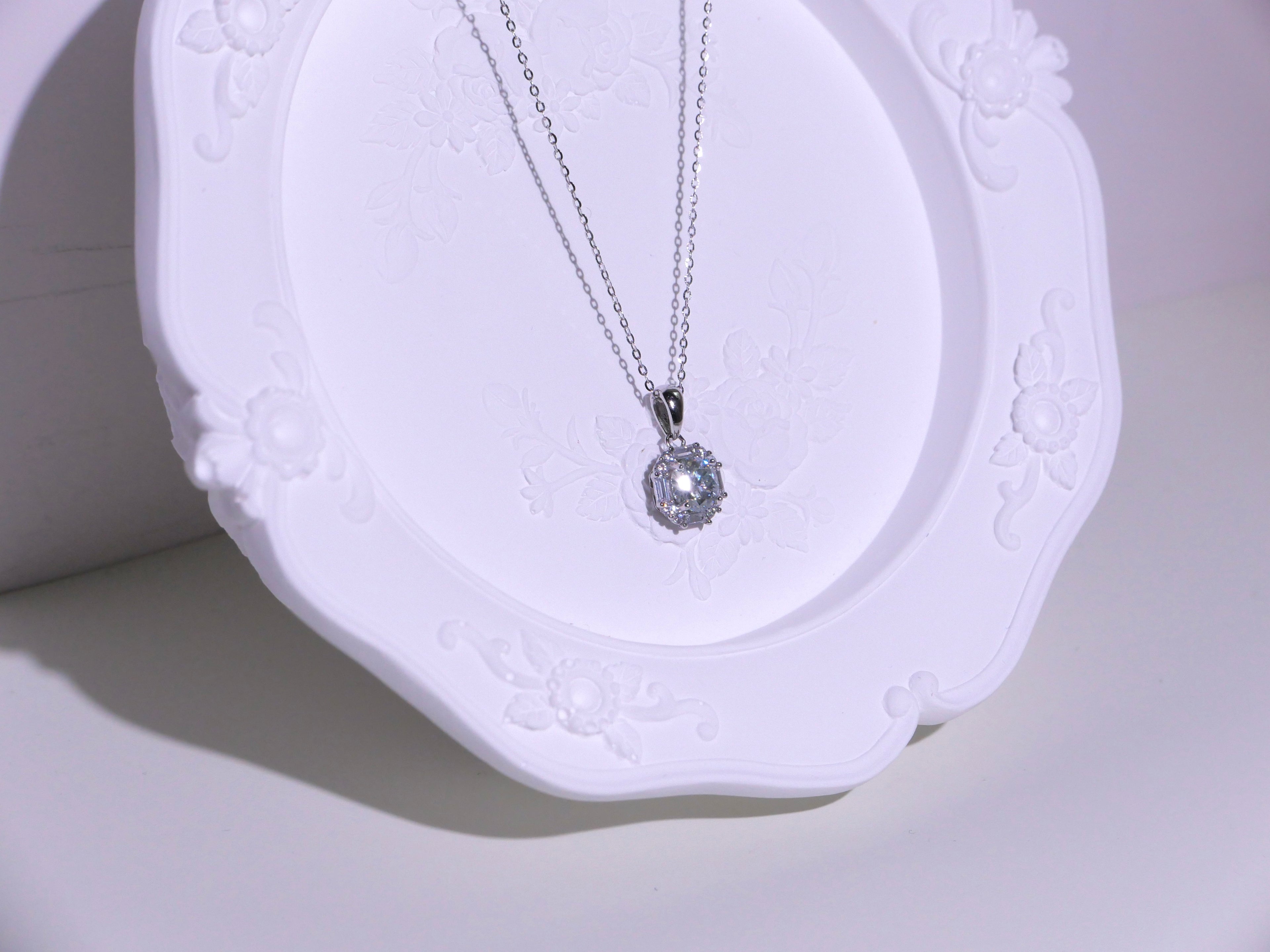 [ 現貨 ] TSC017 設計款莫桑石純銀S925頸鏈