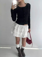 [ 店主推薦 Pre-order ] Blackup Sherin Cancan Mini Skirt Pants