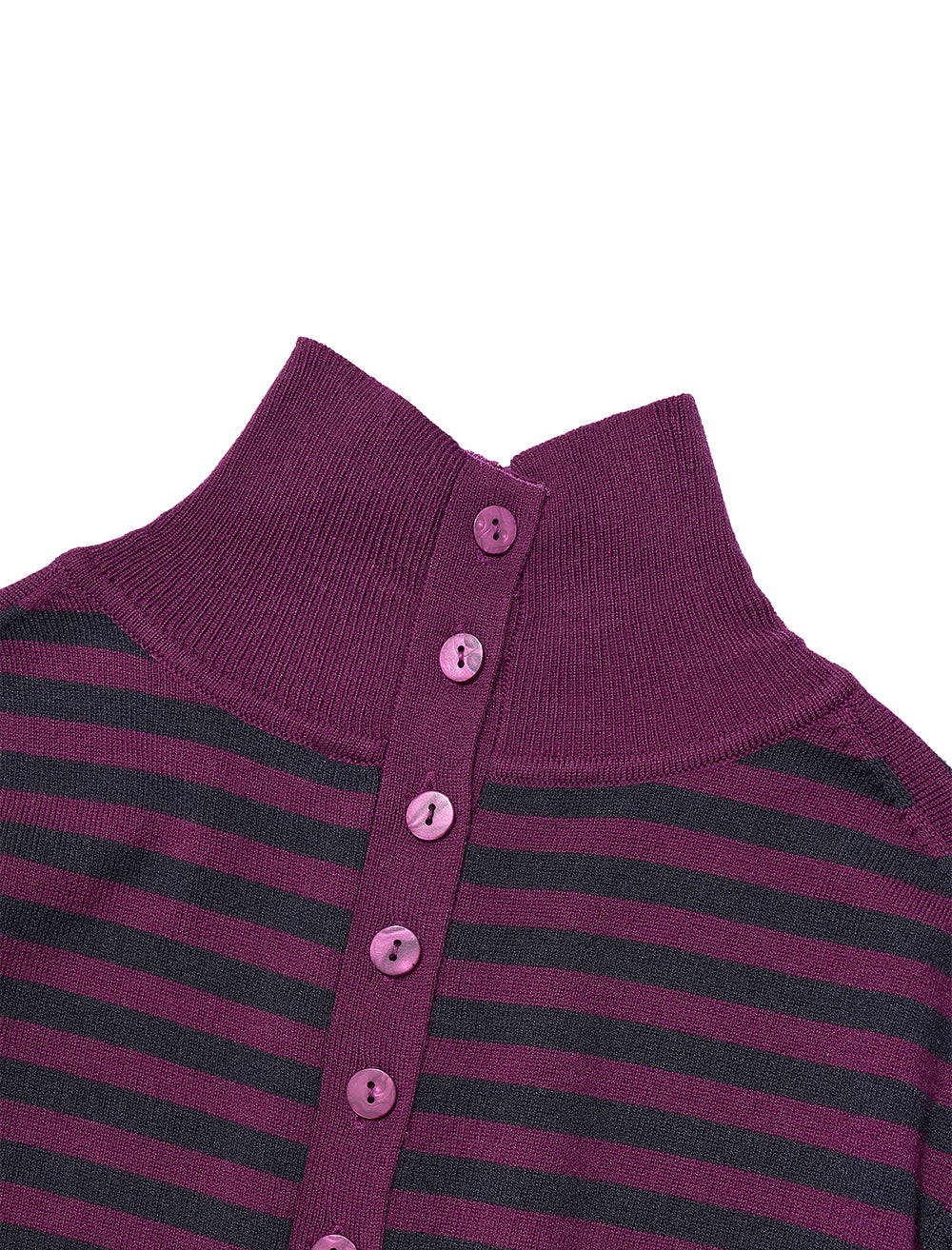 [ Pre-order] PWC HIGHNECK BACK BUTTON-UP KNIT TOP