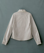 [ Pre-order ] Stripe Lace Tie Shirt Blue