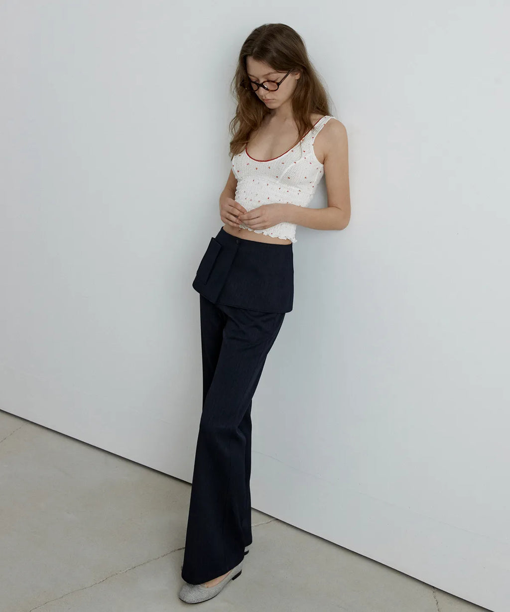 [ Pre-order ] Flower U Neck Smoking Top