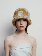 [ Pre-order ] Fur Meatel Hat In Aqua Mix