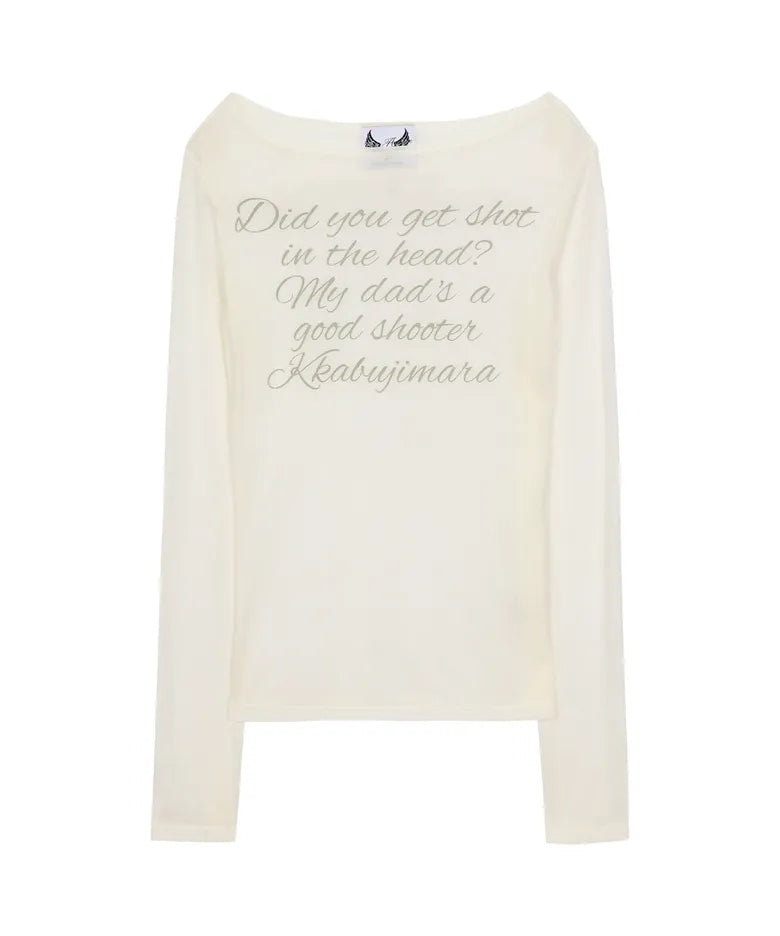 [ Jennie同款 ] Lettering Sheer Long sleeve