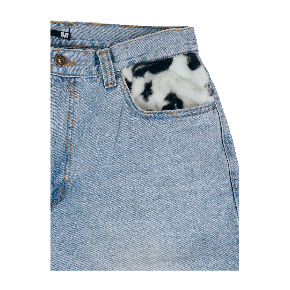 [ Pre-order ] Cow Star Denim Pants Light Blue