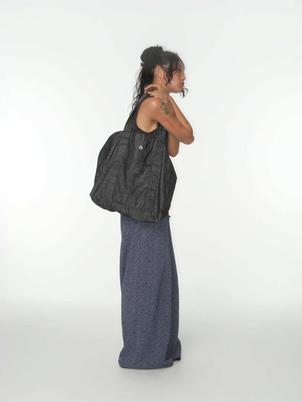 [ Pre-order ] Reversible Check Denim Bag