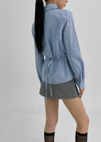 [ Pre-order ] Blackup Made Wellin Waist Stripe Shirt