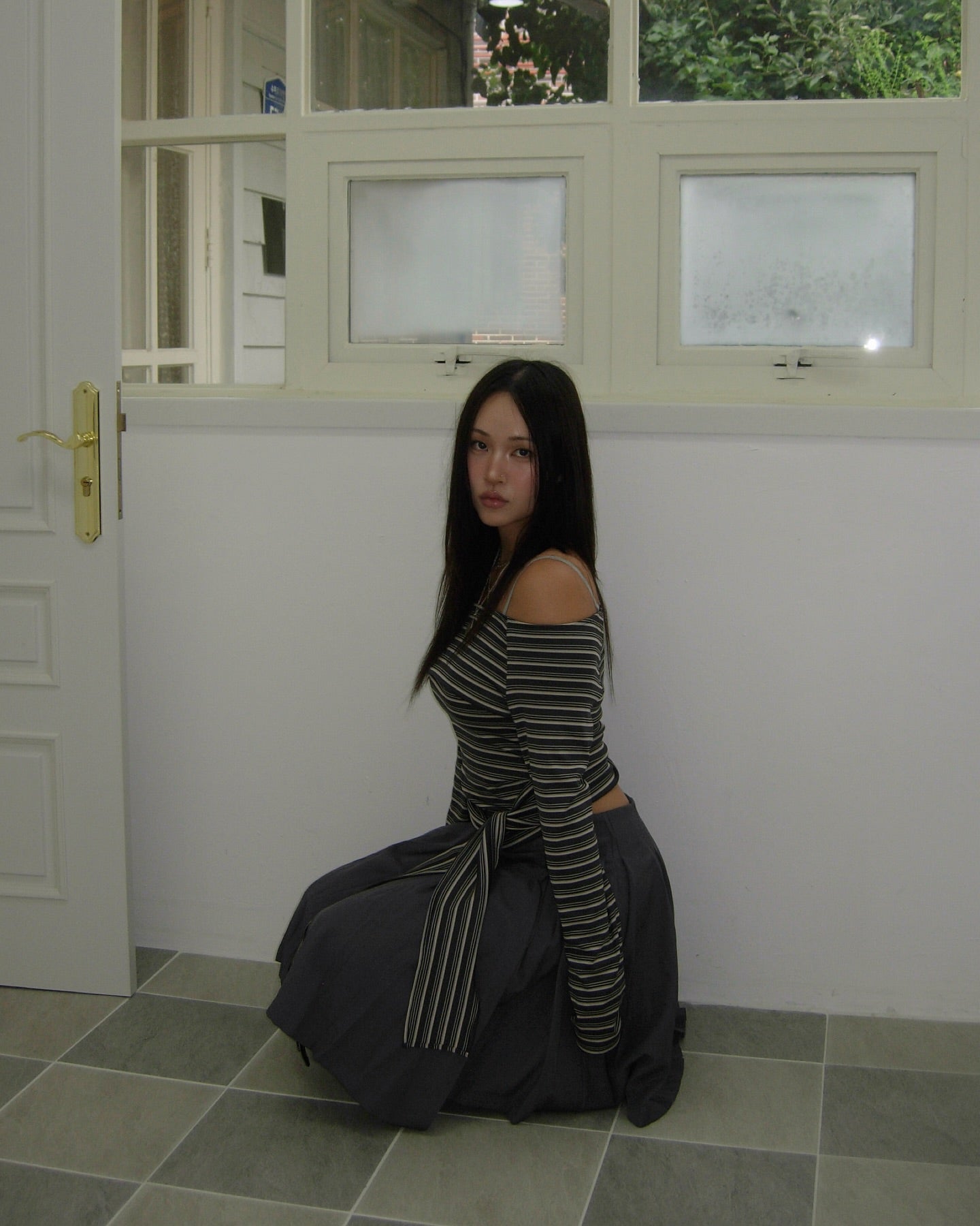 [ Pre-order ] Stripe Strap T-Shirt