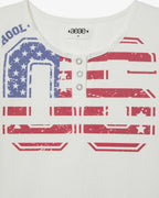 [ Pre-order ] USA Banner Henly Neck Tee