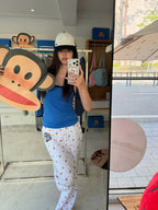 [ Pre-order ] Sunburn X Paul Frank Cotton Banding Pants ( Blue 5/8 順延出貨 )