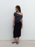 [ Pre-order ] Eyelet One Shoulder T
