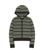 [ Pre-order ] Soft Knit Zip-up Stripe