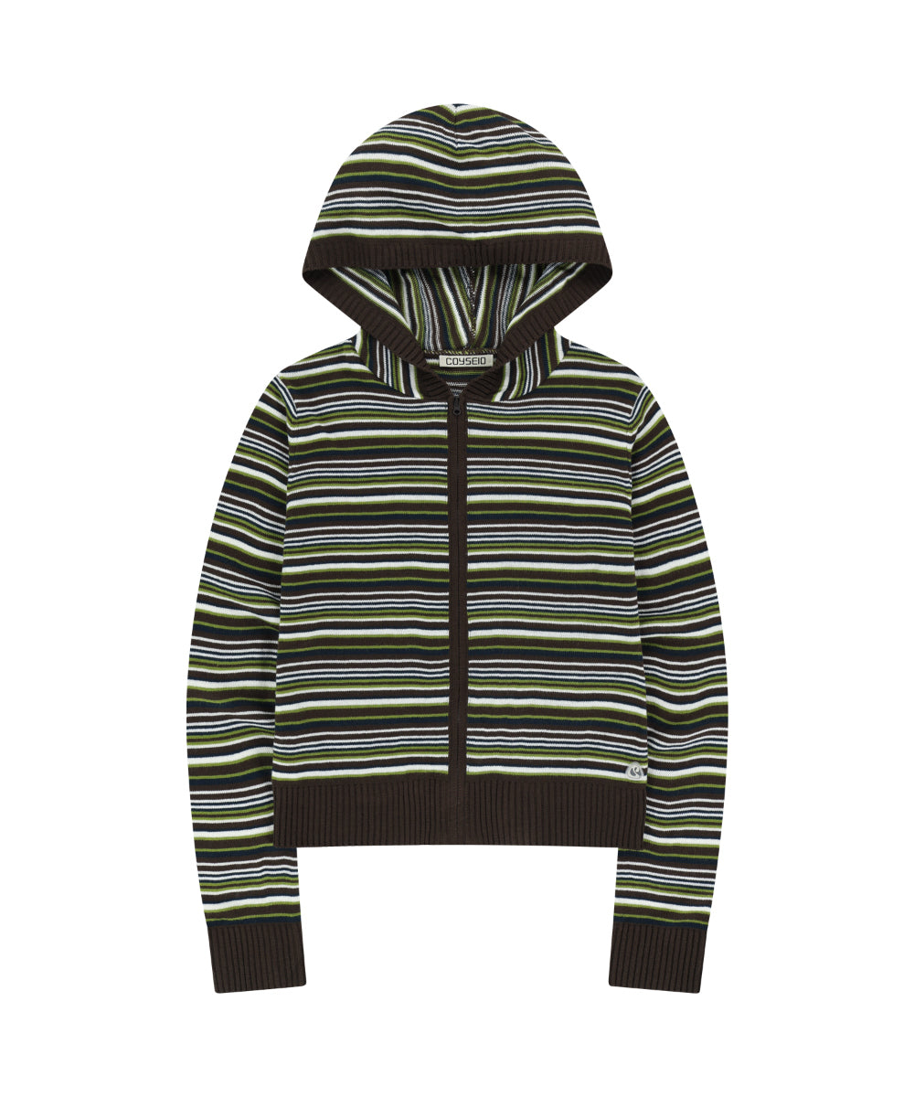[ Pre-order ] Soft Knit Zip-up Stripe