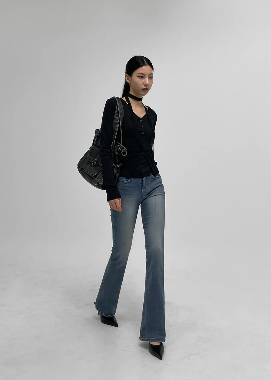 [ Pre-order ] B-Denim Long Slim Boots-cut 017 ( 可選褲長 )