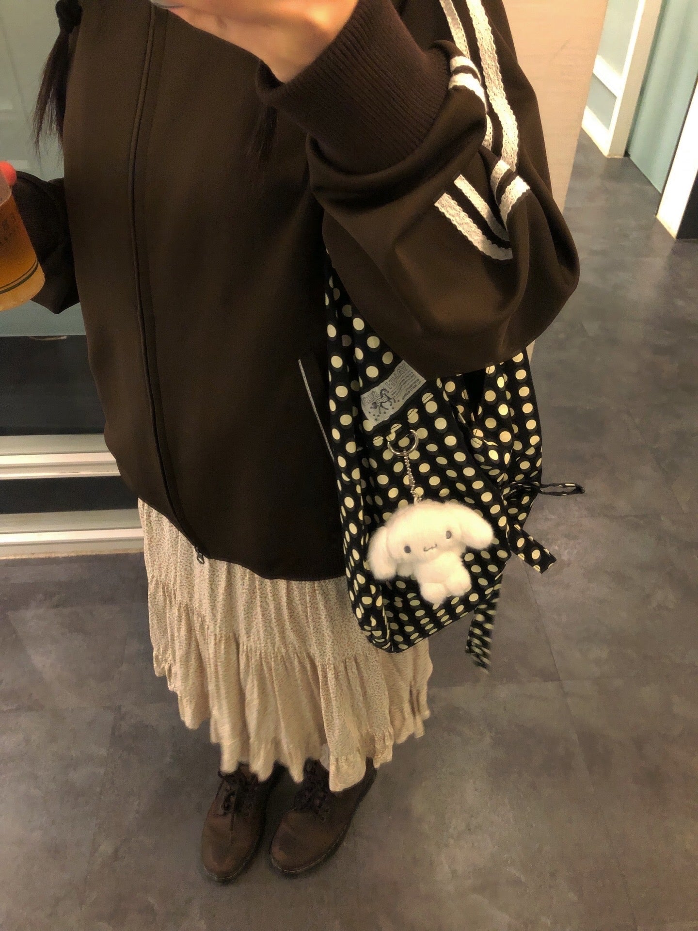 [ 店主推薦 Pre-order ] 리버시블 보우 캔버스백 - 도트 블랙