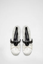 [ Pre-order ] Khiho Satin Shirring Ballerina Flats