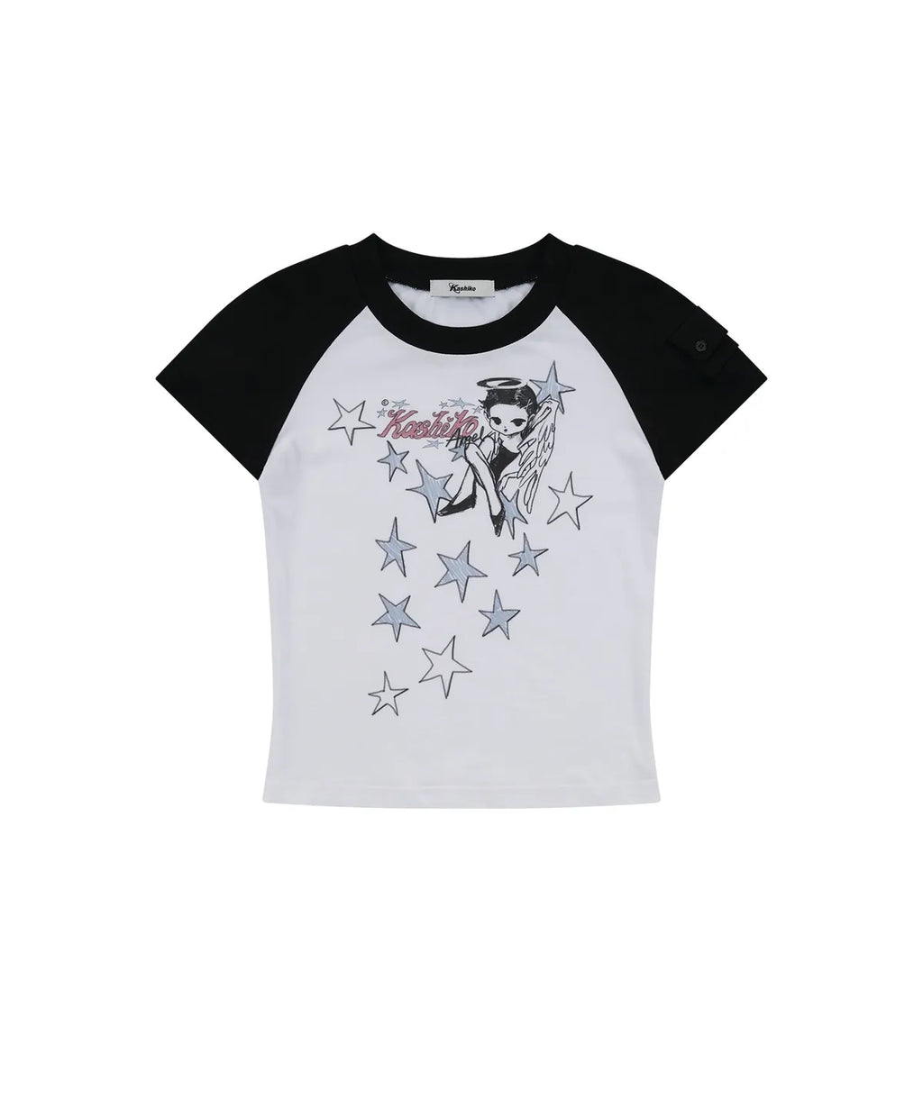 [ Pre-order ] Angelic Pocket Raglan T Shirt