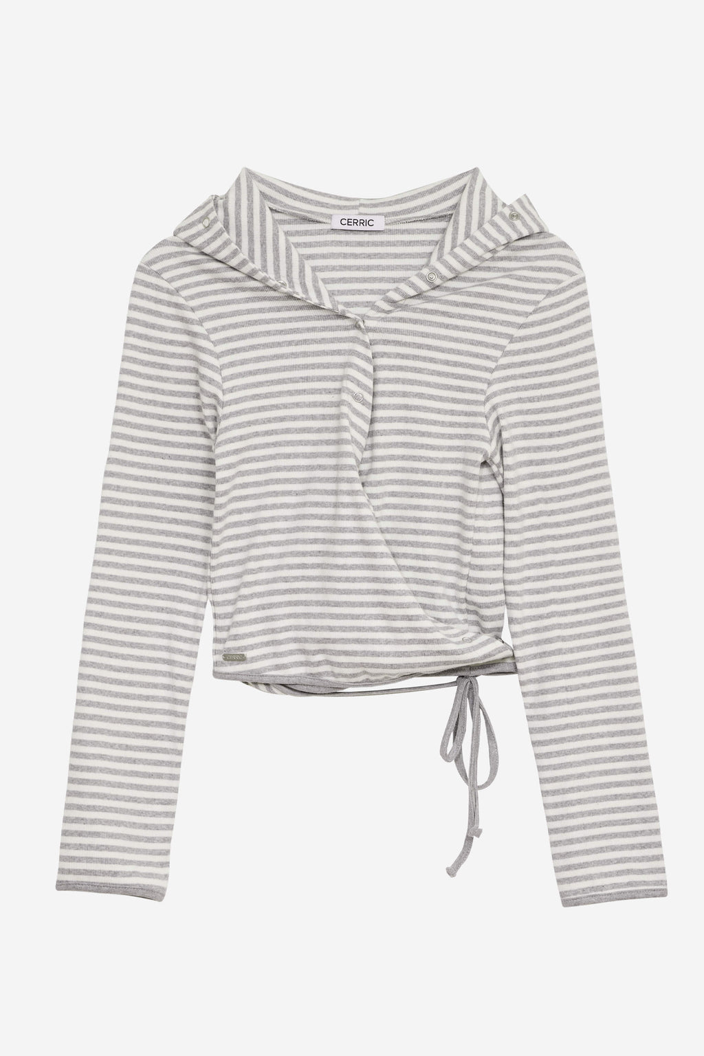 [ Pre-order ] Stripe Wrap Hood Cardigan