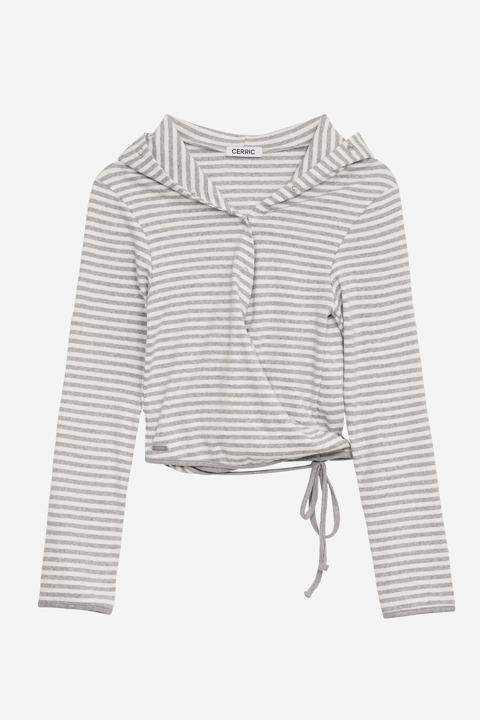 [ Pre-order ] Stripe Wrap Hood Cardigan