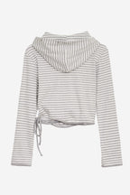[ Pre-order ] Stripe Wrap Hood Cardigan