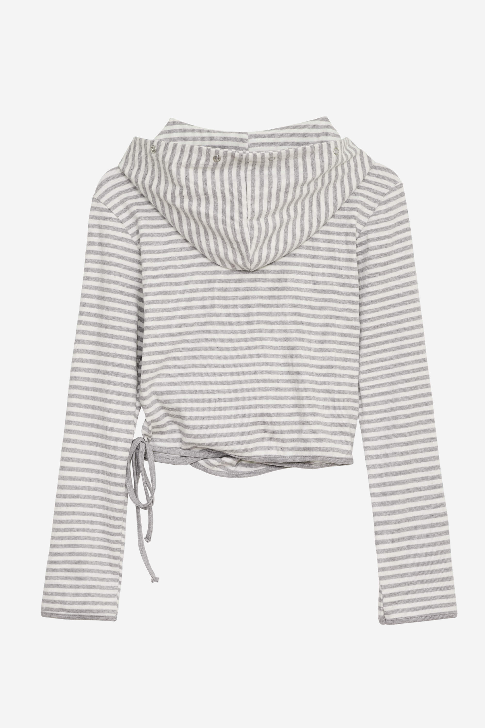 [ Pre-order ] Stripe Wrap Hood Cardigan
