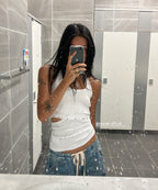 [ 現貨 ] Stud Halter Tank Top ( khaki M 現貨 )