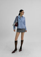 [ Pre-order ] Blackup Made Wellin Waist Stripe Shirt