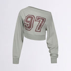 [ 現貨 ] Sculptor Off-Shoulder Cropped Sweatshirt