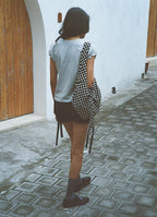 [ Pre-order ] 리버시블 보우 캔버스백 - 도트 블랙