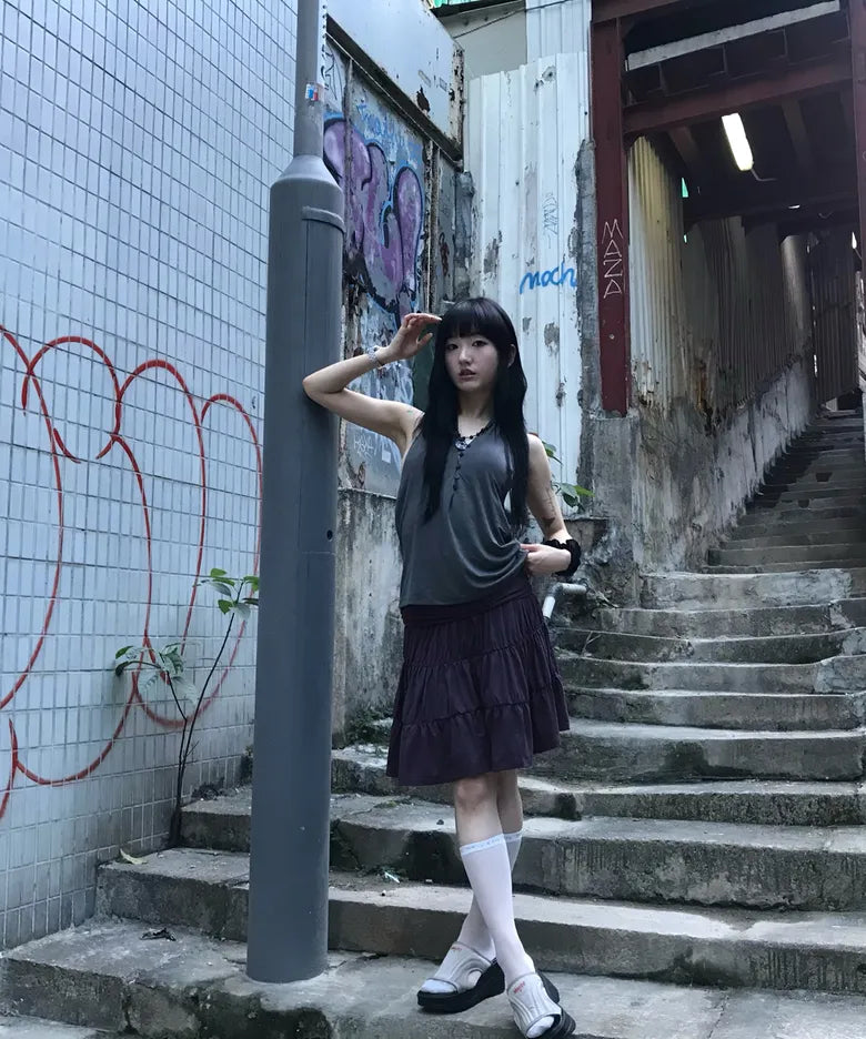 [ 店主推薦 Pre-order ] PWC Jersey Shirrimg Tiered Midi Skirt