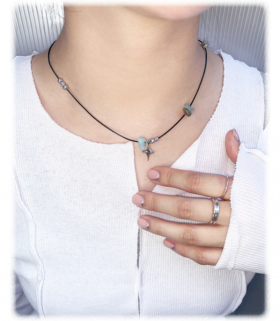 [ Pre-order ] Double Sting Stone Necklace 2