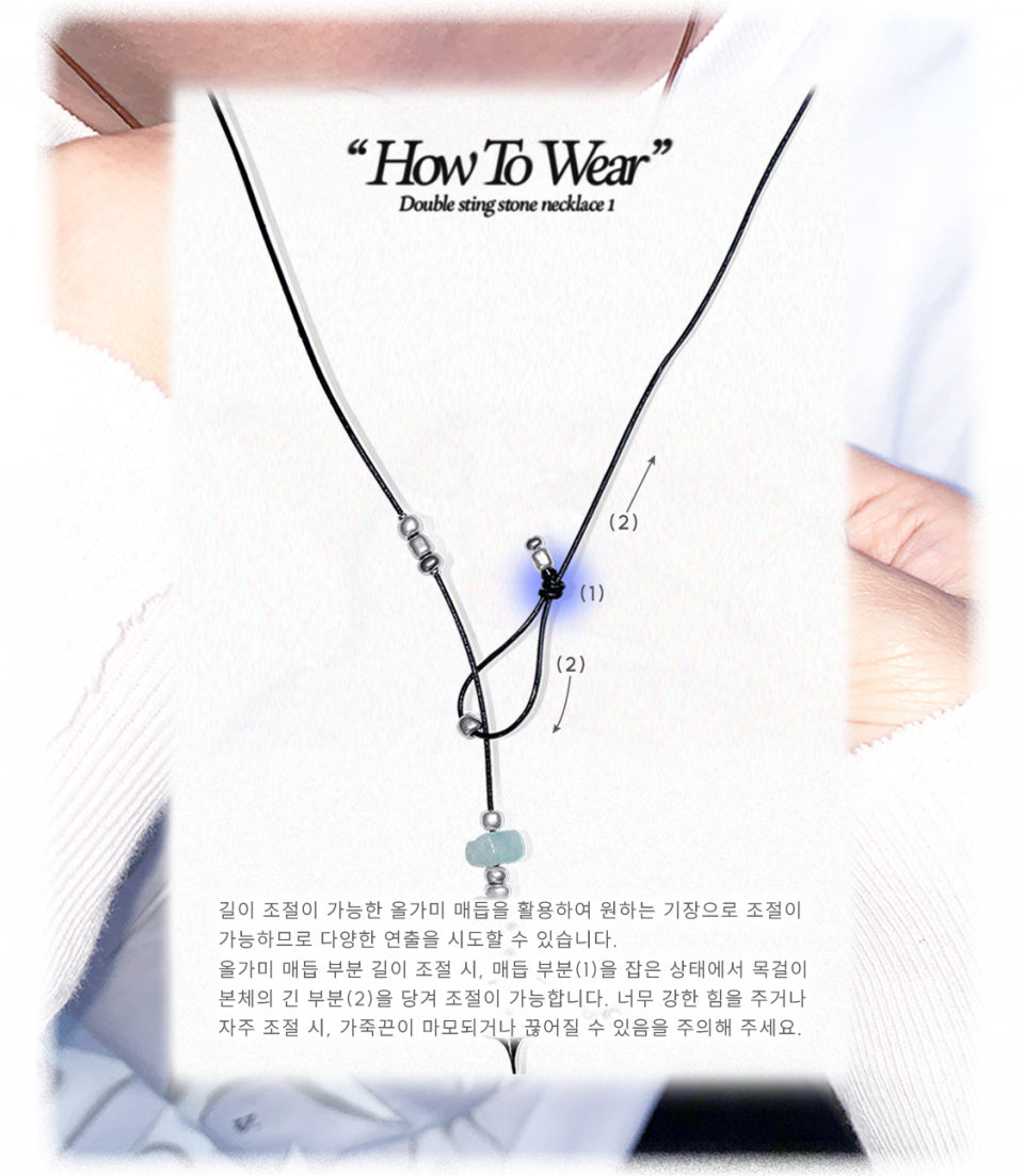 [ Pre-order ] Double Sting Stone Necklace 1
