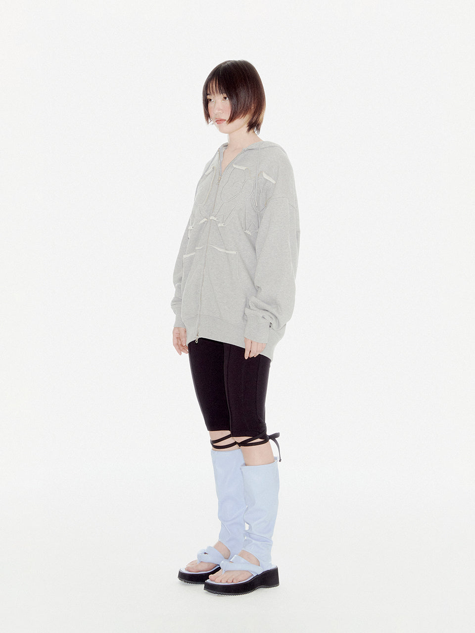[ Jennie, Joy 同款 - Pre-order ] Ribbon Hood Zip-up