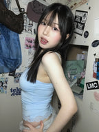 [ Pre-order ] Glowny Heart Lace Cami - Baby Blue