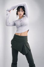 [ Pre-order ] Lotus crew neck top - Gray