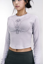 [ Pre-order ] Lotus crew neck top - Gray