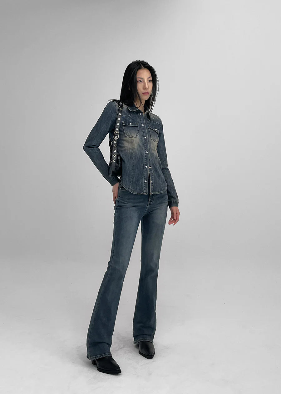 [ Pre-order ] B-Denim Long Slim Boots-cut 017 ( 可選褲長 )