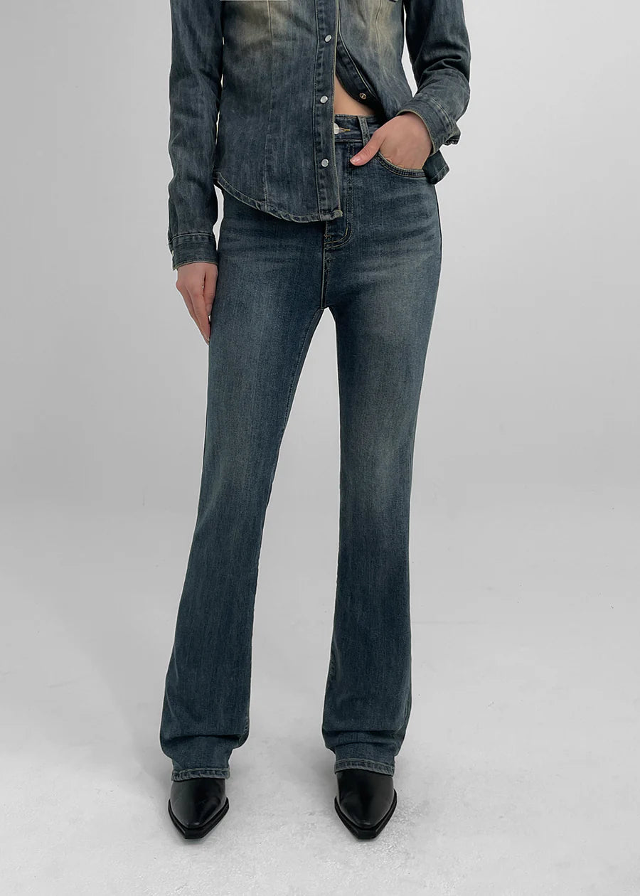 [ Pre-order ] B-Denim Long Slim Boots-cut 017 ( 可選褲長 )