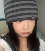 [ Pre-order ] Dual Stripe Beanie Purple Grey