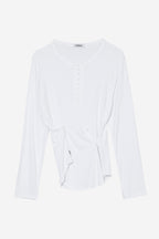 [ Pre-order ] Button Henley Neck Top