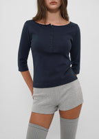 [ Pre-order ] B-Basic Tension Standard Henley Neck 3/4 Sleeve T-Shirt