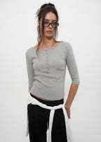 [ Pre-order ] B-Basic Tension Standard Henley Neck 3/4 Sleeve T-Shirt